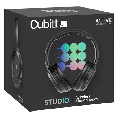 Cubitt Studio Wireless Active Noise Canceling Over-Ear Headphones, Bluetooth, Black (CTANC-1)