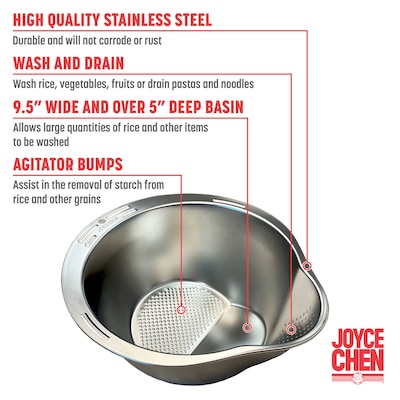 Joyce Chen Rice Washer 9.5 in. Colander & Strainer (J31-0095)