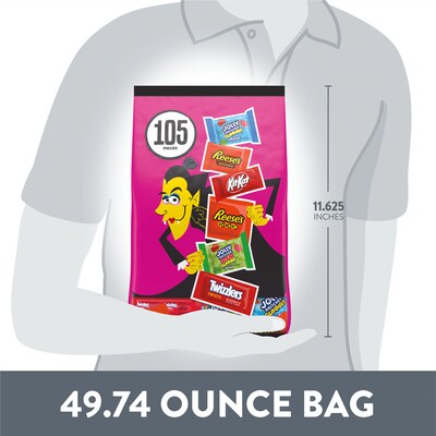 Hershey Assorted Chocolate & Gummy Candy Variety Bag, 49.74 oz., 105 Pieces (34000-94699)