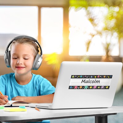 Creative Teaching Press Star Bright Colorful Stars on Black Name Plates, 36/Pack, 6 Packs (CTP10940-6)