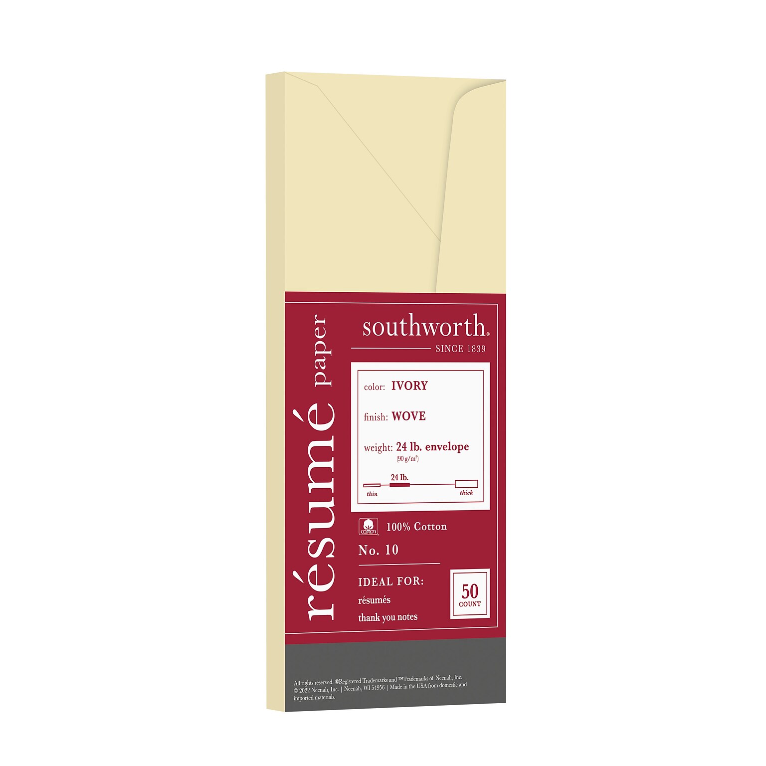 Southworth Cotton #10 Inter-Departmental Envelope 4 1/8 x 9 1/2, Ivory, 50/Pack (R14I-10L)