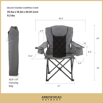 Arrowhead Outdoor Quad 6-Can Armrest Outdoor Chair, Granite Gray (TSRTKKS0316U)