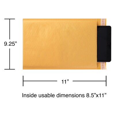 Coastwide Professional™ 9.25" x 11" Self-Sealing Bubble Mailer, #2, Kraft, 100/Carton (CW56581B)