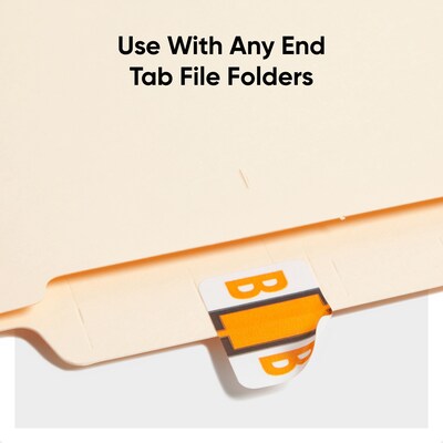 Smead BCCR Color Coded Alphabetic Labels, B, Light Orange, 500/Roll (67072)