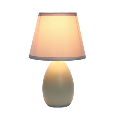Creekwood Home Nauru 9.45 Traditional Petite Ceramic Oblong Bedside Table Desk Lamp, Gray (CWT-2005