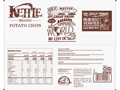 Kettle Gluten Free Potato Chips Variety Pack, 45 oz., 30 Bags/Carton (109402)