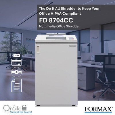 Formax OnSite 8704CC 45-Sheet Cross-Cut Multimedia Office Shredder (FD8704CC)