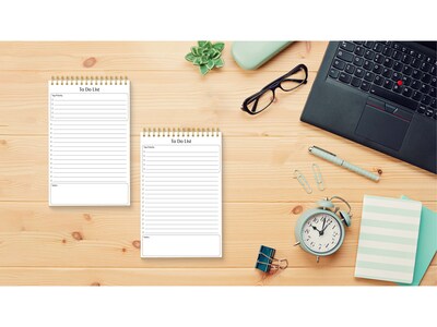 Better Office To-Do List Notepad, 5.5" x 8.5", Ruled, White, 50 Sheets/Pad, 2 Pads/Pack (25824-2PK)