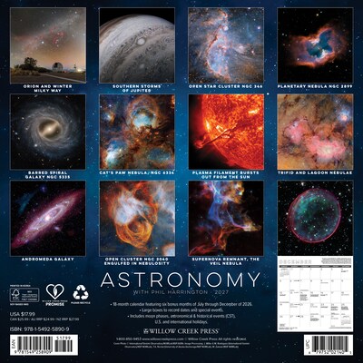 2027 Willow Creek Astronomy 12 x 12 Monthly Wall Calendar (58909)