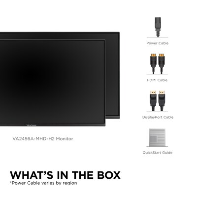 ViewSonic Head-Only 24" FHD 120Hz LCD Monitor, Black, 2/Pack (VA2456A-MHD_H2)