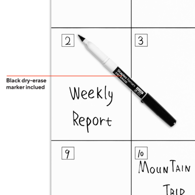 Staples 24" x 36" Monthly Dry-Erase Undated Wall Calendar, Reversible, White/Gray (ST60365-25)