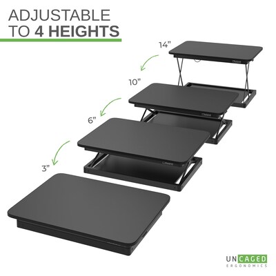 Uncaged Ergonomics CHANGEdesk 3"-14" Metal Adjustable Desk Riser, Black (CDMM-B)