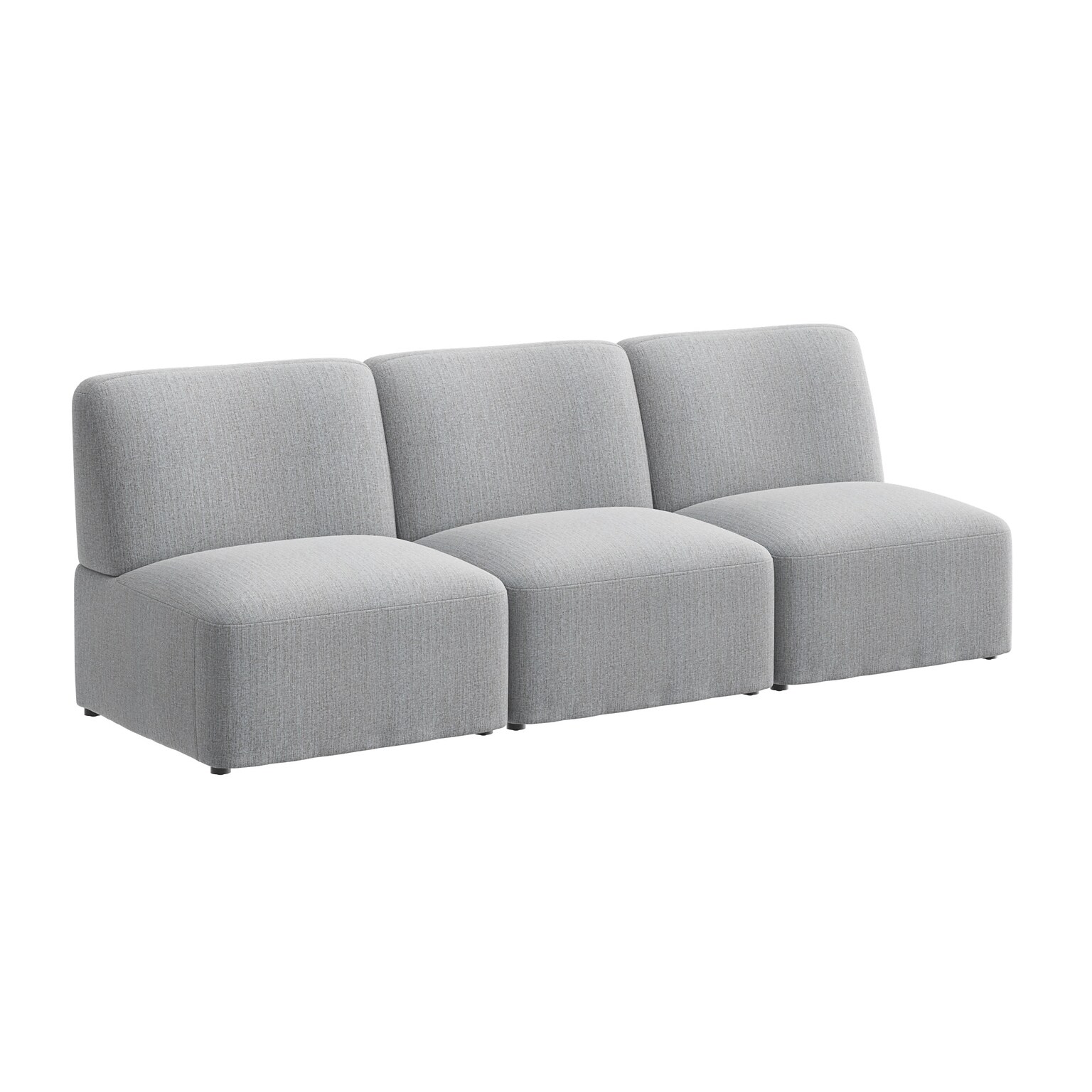 Bush Business Furniture Assemble Modular 3 Seater Sectional Sofa, Fog Fabric (ASM002FGF)