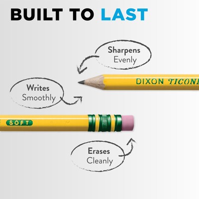 Ticonderoga The World's Best Pencil Wooden Pencil, 2.2mm, #2 Soft Lead, Dozen (X13882X)