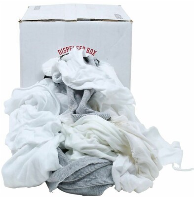 Office Snax Multipurpose Cotton Wiping Cloths, 5 lbs., White/Red (OFX00069)