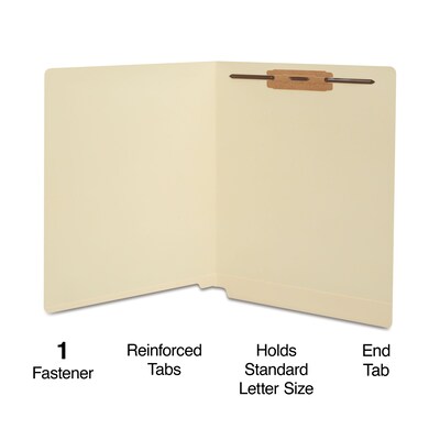 Staples® Reinforced End Tab Classification Folders, Letter Size, Manila, 50/Box (TR18356)