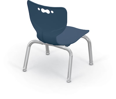 MooreCo 10" Hierarchy Student Chair with 4 Legs, Navy/Chrome Base (703673561785)