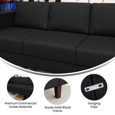 Flash Furniture Hercules Artemis LeatherSoft Middle Reception Chair, Black (ZB8921MBLK)