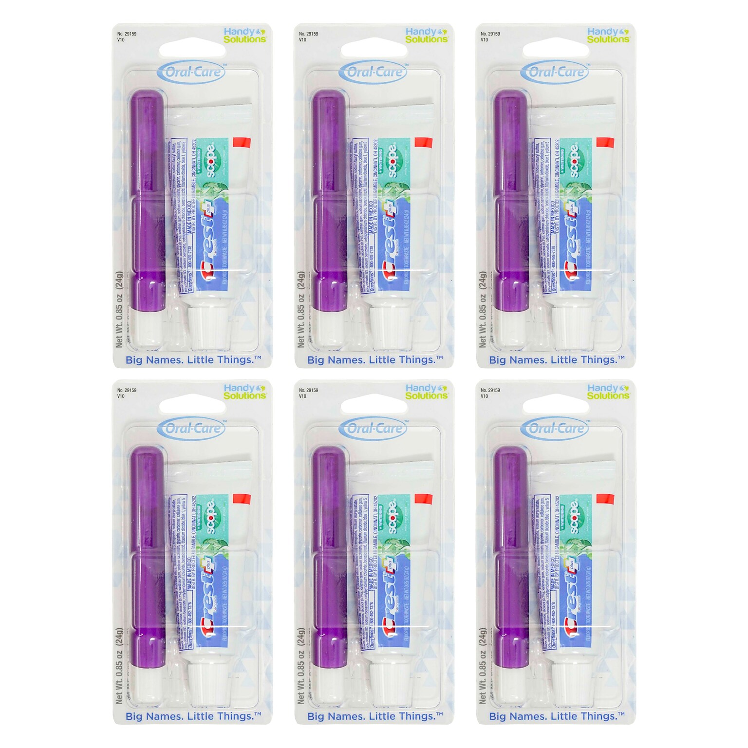 Crest Complete 0.85oz Toothpaste Tube & Toothbrush Carded Kit, 6 Kits/Traypack, 18 Traypacks/Carton