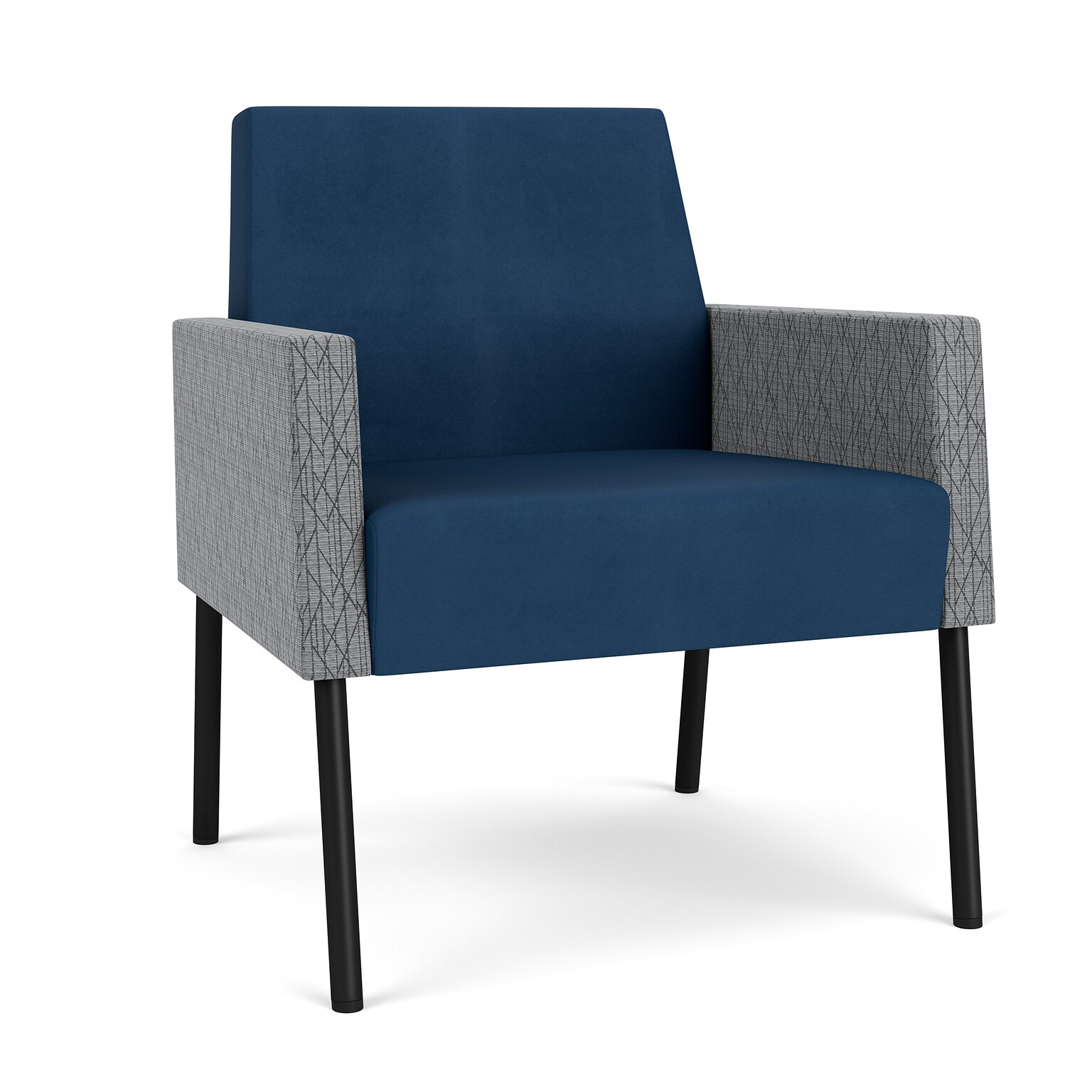 Lesro Mystic Lounge Vinyl Guest Chair, Patriot Plus Blue Ridge/Adler Gray Flannel (ML1101.SBK-02PPBR.03PPBR.04ADGF)