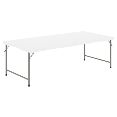 Flash Furniture Paige Rectangle Kids Plastic Folding Table, 29W x 60D x 18.75H, Granite White (RB3060FHKIDWH)