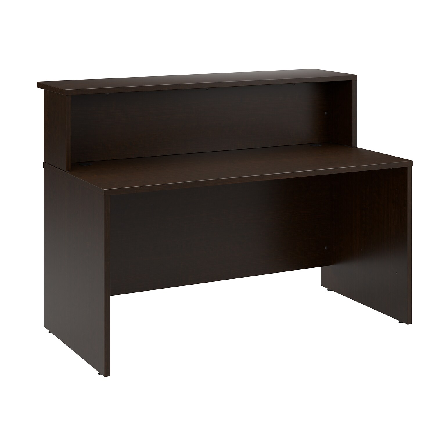 Bush Business Furniture Arrive 60W Reception Desk with Shelf, Mocha Cherry (ARV001MR)