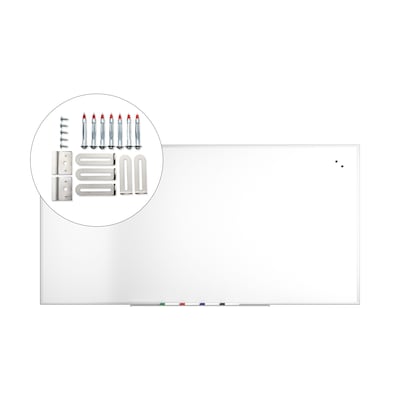 TRU RED™ Magnetic Steel Dry Erase Board, Satin Frame, 8' x 4' (TR61178)