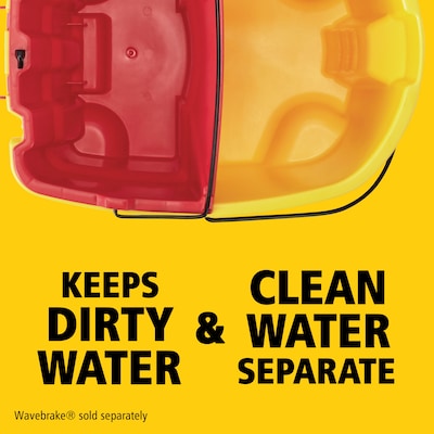 Rubbermaid Executive Series WaveBrake Plastic Dirty Water Bucket, 4.5-Gallon, Red (2064907)
