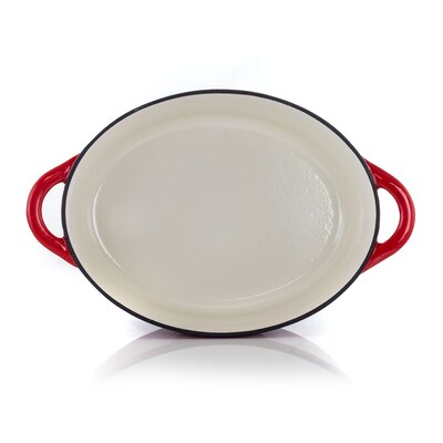 MegaChef Cast Iron 7 Qt. Dutch Oven, Red (937112870M)