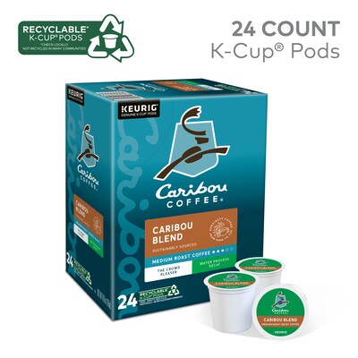 Caribou Coffee Caribou Blend Decaf Coffee Keurig® K-Cup® Pods, Medium Roast, 0.41 oz., 24/Box (6995)