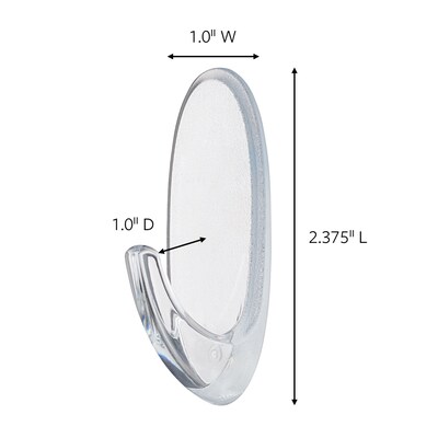 Command Medium Hooks, 2 lb., Clear, 6/Pack (17091CLR-6ES)
