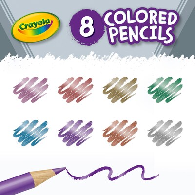 Crayola Metallic Colored Pencils, Assorted Colors, 8/Pack, 6 Packs/Bundle (BIN683708-6)