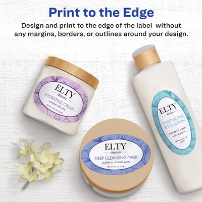 Avery Laser/Inkjet Oval  Waterproof Multipurpose Labels, 5"  Dia, White, 75/Pack (94052)