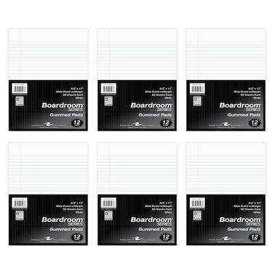 Roaring Spring Paper Products Boardroom Series Notepad, 8.5 x 11, Wide Ruled, White, 50 Sheets/Pad, 72 Pads/Carton (24527CS)