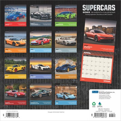 2025 Plato Supercars 12 x 12 Monthly  Wall Calendar (9781975480776)