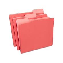 Quill Brand® Interior File Folders, 1/3-Cut, Letter Size, Red, 100/Box (7391RD)