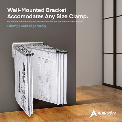 AdirOffice Steel Hanging Wall File, For Blueprint & Large-Format Files, White (617-WHI-KIT1)