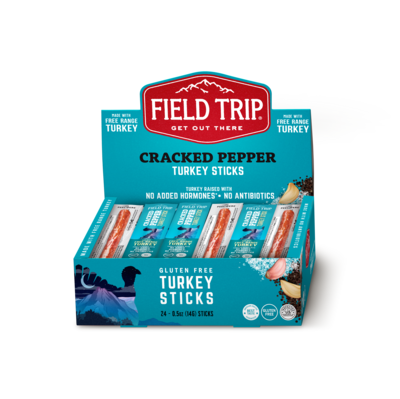 Field Trip Cracked Pepper Turkey Meat Stick, 0.5 oz., 24/Box (C0050TS9CCP)