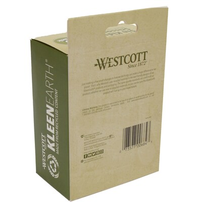 Westcott KleenEarth 5" Stainless Steel Kid's Scissors, Blunt Tip, Assorted Colors 6/Pack (00684)