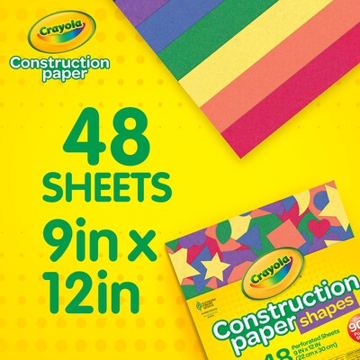 Crayola 9" x 12" Construction Paper, Assorted Colors, 48 Sheets/Pack, 3 Packs/Bundle (BIN990036-3)