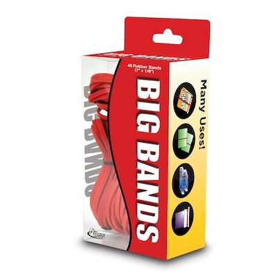 Alliance Big Bands Multi-Purpose #117B Rubber Bands, 7 x 1/8, Red, 48/Pack (00699)