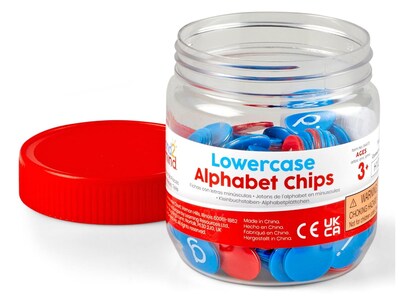 hand2mind Lowercase Alphabet Chips, Red/Blue, 156/Pack (94473)