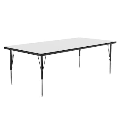 Correll Rectangular Activity Table Set, 72" x 36", Height Adjustable, Frosty White (AP1-A3672DEREC-80-09-09-8-18)