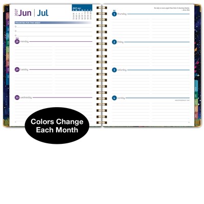 2027 Excello Brands Fashion Planner 8.5" x 11" Calendar Year Weekly & Monthly, Hardcover, Black Tree Seasons