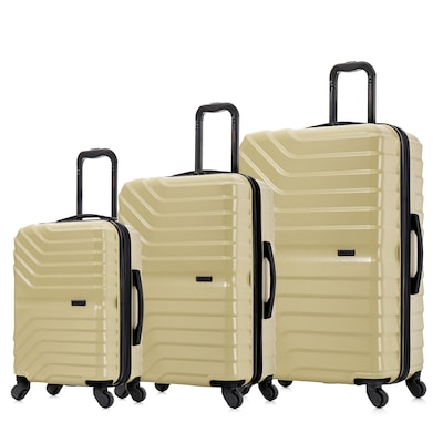 InUSA Aurum 3-Piece Hardside Spinner Luggage Set, TSA Checkpoint Friendly, Champagne (IUAURSML-CHA)