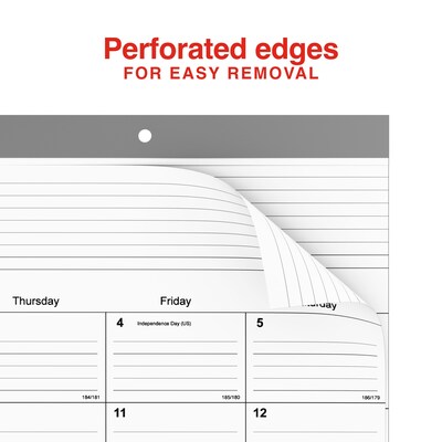 2025-2026 Staples 22" x 17" Academic Monthly Desk Pad Calendar, Gray (ST59496-25)
