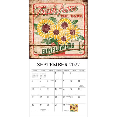 2027 BrownTrout Farmer's Market 12" x 12" Monthly Wall Calendar (9781773728872)