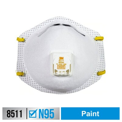 3M™ Disposable Particulate Respirator N95 with 3M™ Cool Flow™ Valve, 10/Pack (8511)