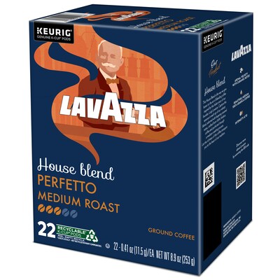Lavazza House Blend Perfetto Coffee Keurig® K-Cup® Pods, Medium Roast, 88/Carton (5000382580CT)