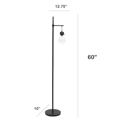Lalia Home Black Matte Light Beacon Floor Lamp with Clear Glass Shade (LHF-5018-BK)